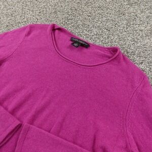 Elena Solano Sweater Womens L Pink Cashmere Crewneck Pullover Knit Cozy Soft Top